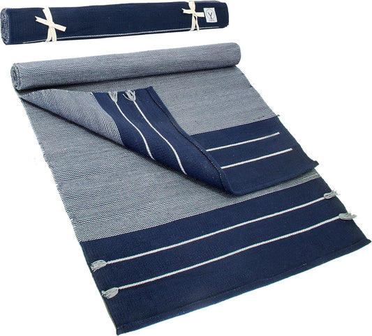 Y O Gayo Handmade Organic Yoga Mat Made with 100% Organic Cotton Yoga Mat - Natural Yoga Rug for Exercise, Workout, & Fitness Rug - Hand Weaved, Washable - 74 Inches X 26 Inches - Multi-Color