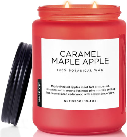 M&SENSE Santal Spruce Christmas Scented Candle, 11.6Oz 70 Hours Burn Non Toxic Natural Soy Wax, 2 Cotton Wick Candle for Winter Holiday Housewarming Gifts for Family Friends Teachers