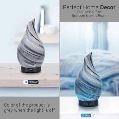 Oil Diffuser & Essential Oils Set - Aromatherapy Diffuser with 6 Essential Oils Set, Ultrasonic Cool Mist Oil Diffusers for Essential Oils, 4 Timer & 7 LED Light, Waterless Auto Shut-Off