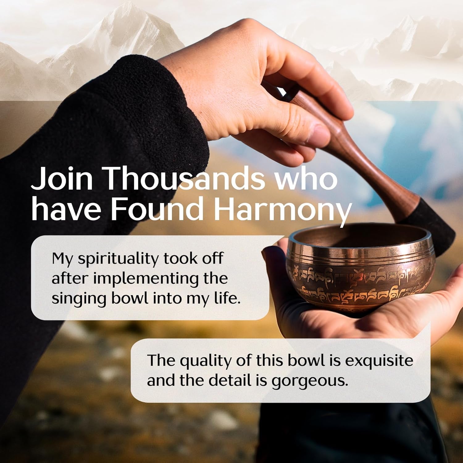 Handmade Tibetan Etched Singing Bowl Set – Sound Bowl & Meditation Bowl with Cushion, Mallet & Guide – Yoga Kit – Stress Relief Tools – Ancient Himalayan Meditation Tools