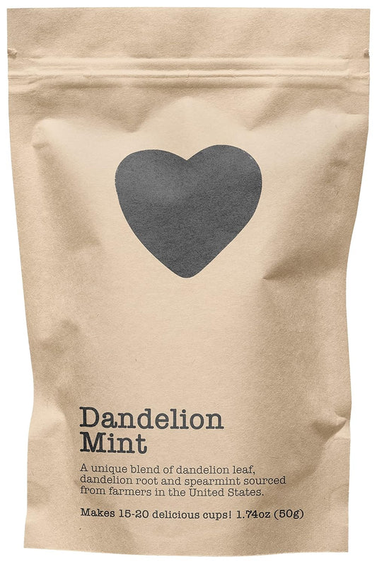 Dandelion Mint, 15-20 Servings, Eco-Conscious Zip Pouch, Caffeine Free, Pure Loose Leaf Tea Grown in America, 1.74 Ounce (Small)