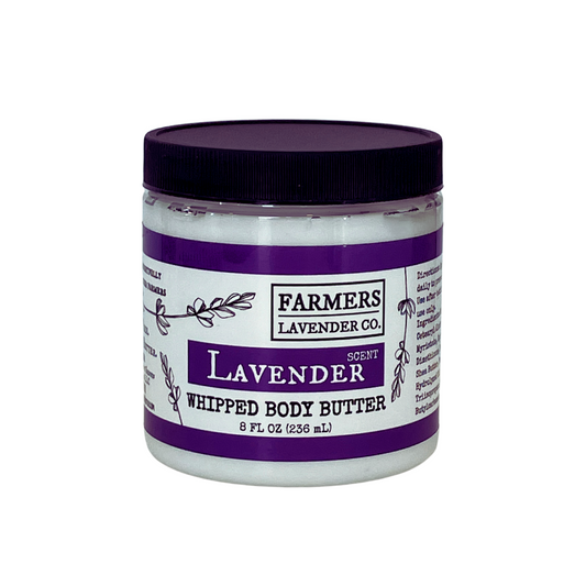 Lavender whipped body butter for moisturizing dry skin and calming self-care routines