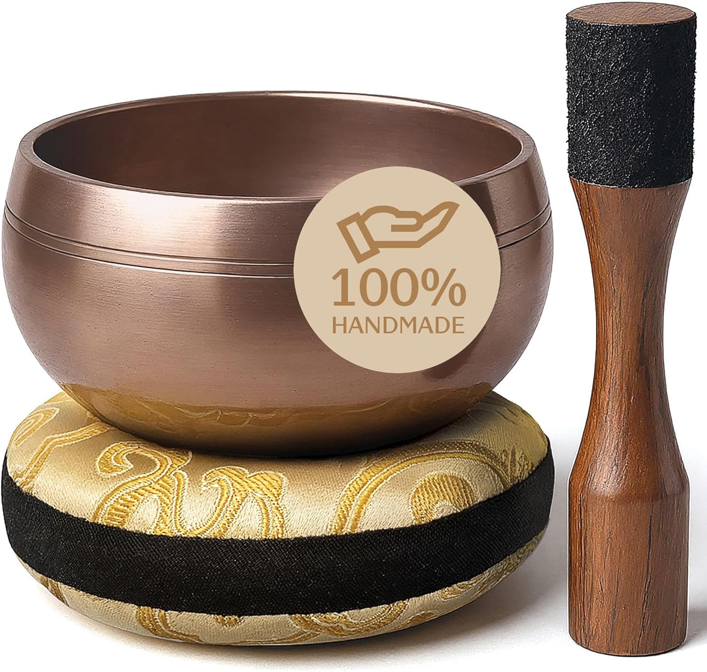 Handmade Tibetan Etched Singing Bowl Set – Sound Bowl & Meditation Bowl with Cushion, Mallet & Guide – Yoga Kit – Stress Relief Tools – Ancient Himalayan Meditation Tools