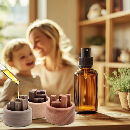 3 Pieces Wood Diffuser for Essential Oils, Aromatherapy Diffuser Black Walnut Wood for Home Office Bedroom Car