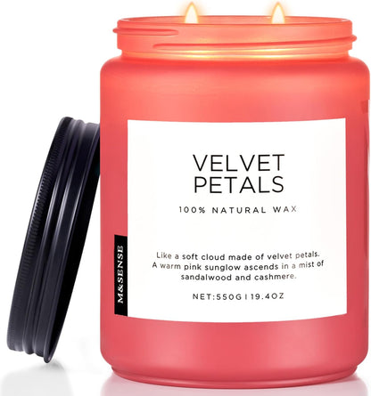 M&SENSE Santal Spruce Christmas Scented Candle, 11.6Oz 70 Hours Burn Non Toxic Natural Soy Wax, 2 Cotton Wick Candle for Winter Holiday Housewarming Gifts for Family Friends Teachers