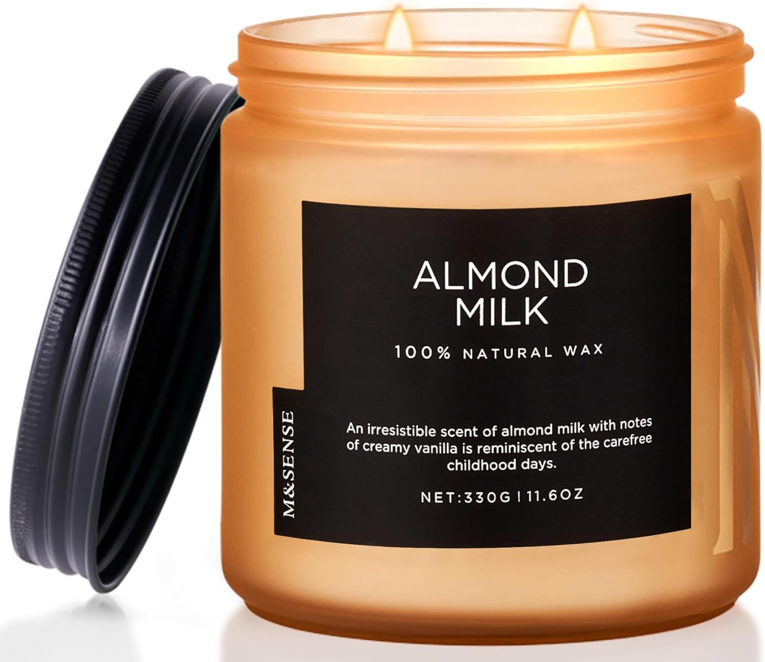 M&SENSE Santal Spruce Christmas Scented Candle, 11.6Oz 70 Hours Burn Non Toxic Natural Soy Wax, 2 Cotton Wick Candle for Winter Holiday Housewarming Gifts for Family Friends Teachers