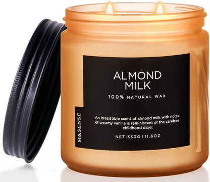 M&SENSE Santal Spruce Christmas Scented Candle, 11.6Oz 70 Hours Burn Non Toxic Natural Soy Wax, 2 Cotton Wick Candle for Winter Holiday Housewarming Gifts for Family Friends Teachers