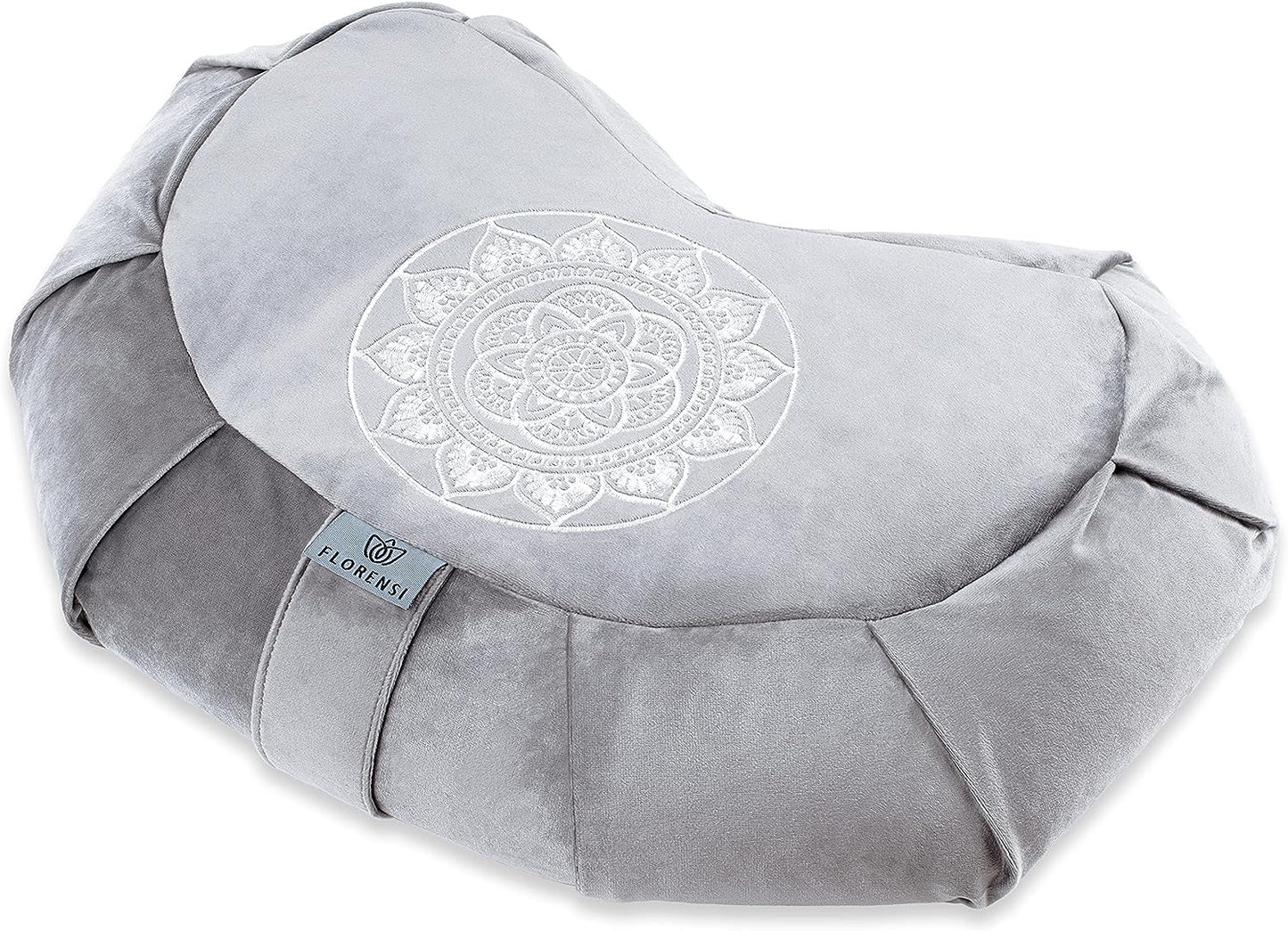 Florensi Meditation Cushion - Comfortable Floor Pillow - Traditional Tibetan Meditation Pillow with Beautiful Velvet Cover - Large Floor Cushion Seating for Adults - Premium Yoga Buckwheat Bolster