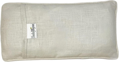 Sacksy Thyme Organic Linen Eye Pillow - Lavender & Flaxseed for Relaxation, Yoga, Stress Relief - Microwavable Heating Pad & Cool Compress - Made in USA - Gifts for Meditation