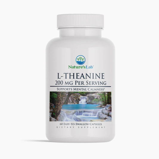 L-theanine 200 mg capsules for calm focus, relaxation and daily balance