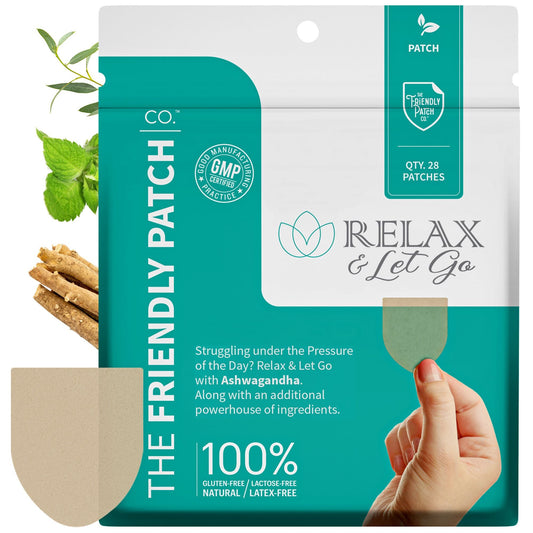 Relax and Let Go wellness patches with ashwagandha, L-theanine, GABA and botanicals