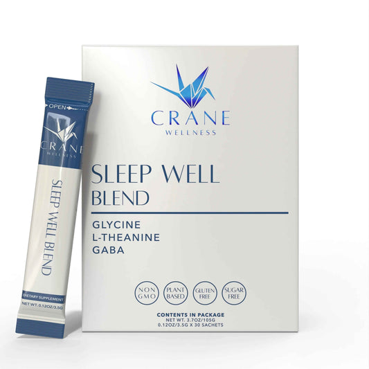 Melatonin-free sleep support powder sachets with glycine, GABA and L-theanine