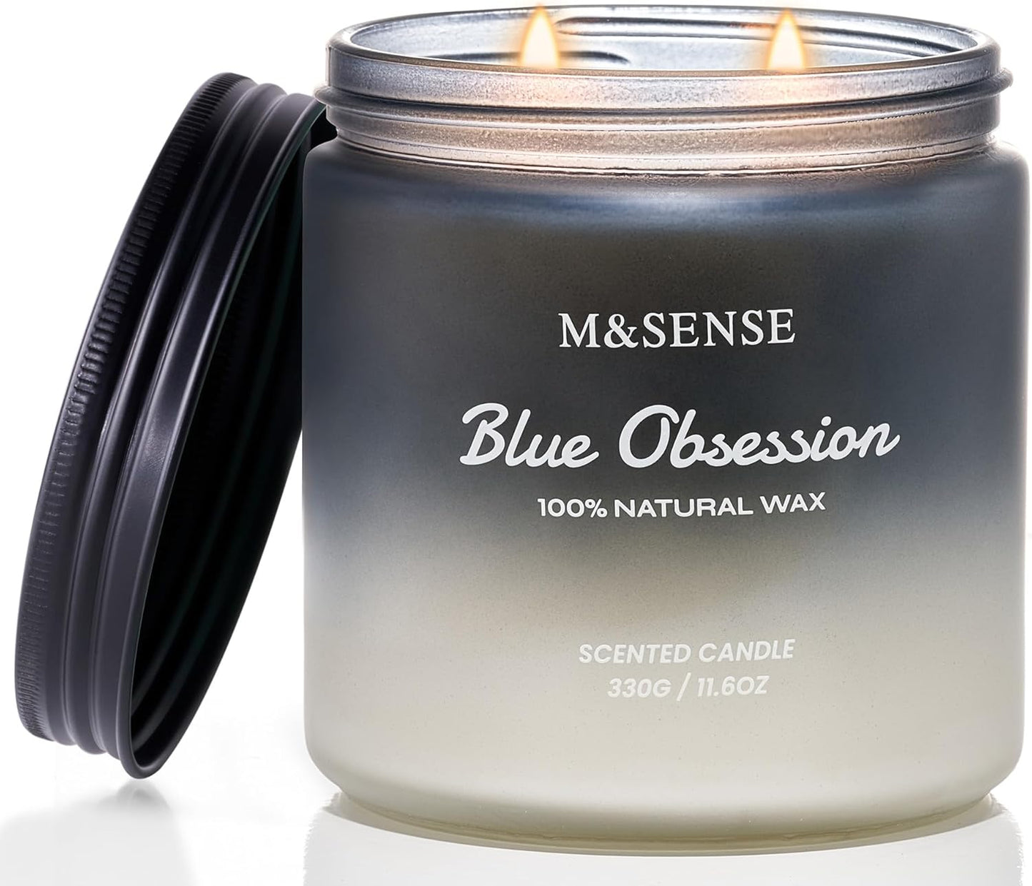 M&SENSE Santal Spruce Christmas Scented Candle, 11.6Oz 70 Hours Burn Non Toxic Natural Soy Wax, 2 Cotton Wick Candle for Winter Holiday Housewarming Gifts for Family Friends Teachers