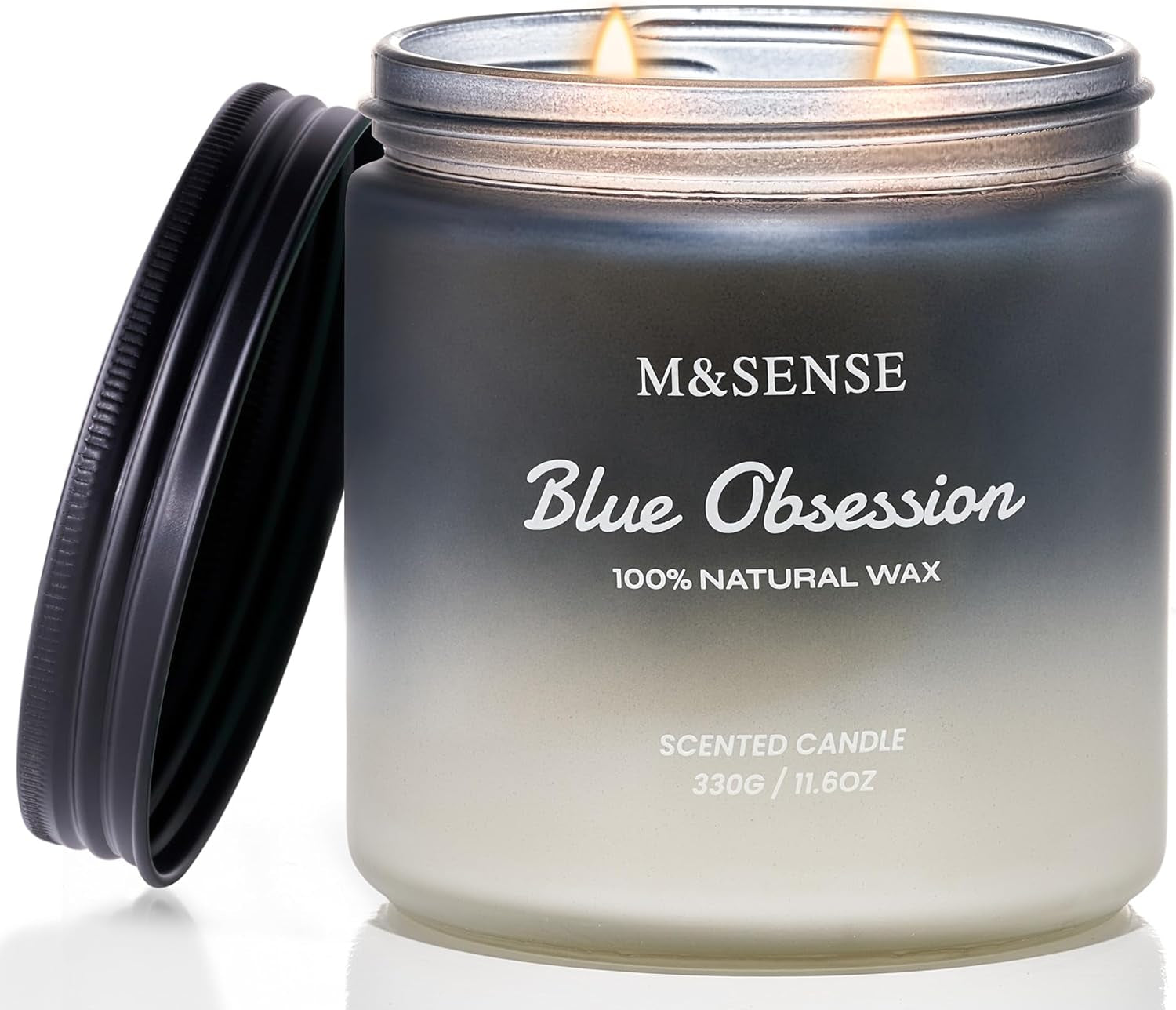 M&SENSE Santal Spruce Christmas Scented Candle, 11.6Oz 70 Hours Burn Non Toxic Natural Soy Wax, 2 Cotton Wick Candle for Winter Holiday Housewarming Gifts for Family Friends Teachers