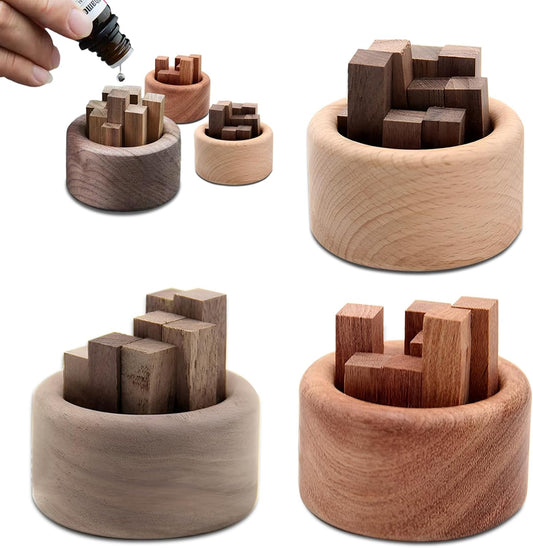 3 Pieces Wood Diffuser for Essential Oils, Aromatherapy Diffuser Black Walnut Wood for Home Office Bedroom Car