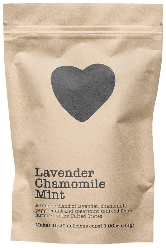 Lavender Chamomile Mint, 15-20 Servings, Eco-Conscious Zip Pouch, Caffeine Free, Pure Loose Leaf Tea Grown in America, 1.00 Ounce (Small)