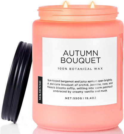 M&SENSE Santal Spruce Christmas Scented Candle, 11.6Oz 70 Hours Burn Non Toxic Natural Soy Wax, 2 Cotton Wick Candle for Winter Holiday Housewarming Gifts for Family Friends Teachers