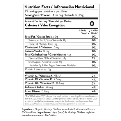 Organic Moringa Tea - Ginger - Caffeine-Free Herbal Tea